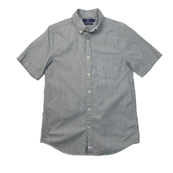 Vineyard Vines Murray Shirt Mens S Small Gray Striped Slim Fit Stretch Cotton - Picture 1 of 8
